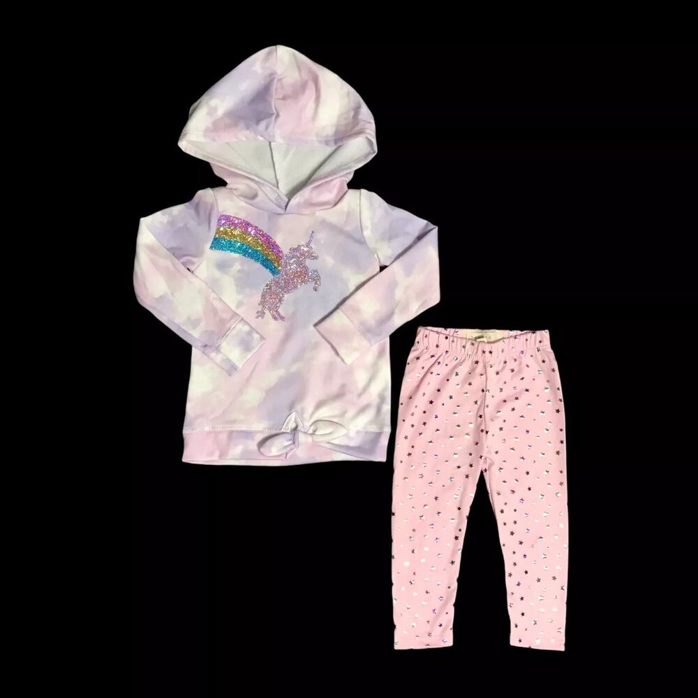 Btween Baby Girls Leggings and Fleece Hoodie Outfit 12 -24 Months Lavender Pink‎